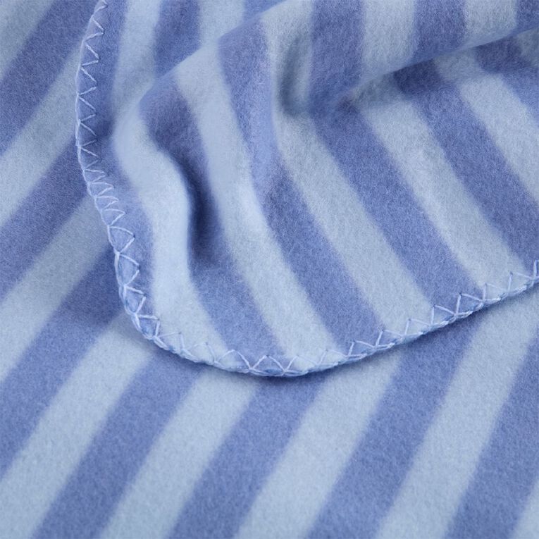 Living & Co Stripe Blanket Blue Double, , hi-res