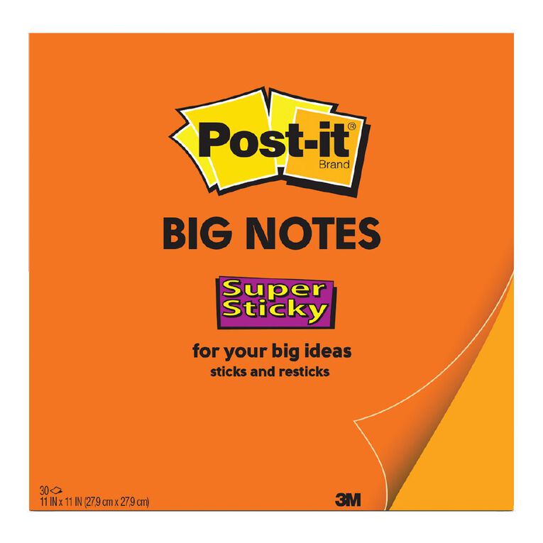 3M Post-It Note Big Orange 279mm x 279mm Orange Mid, , hi-res