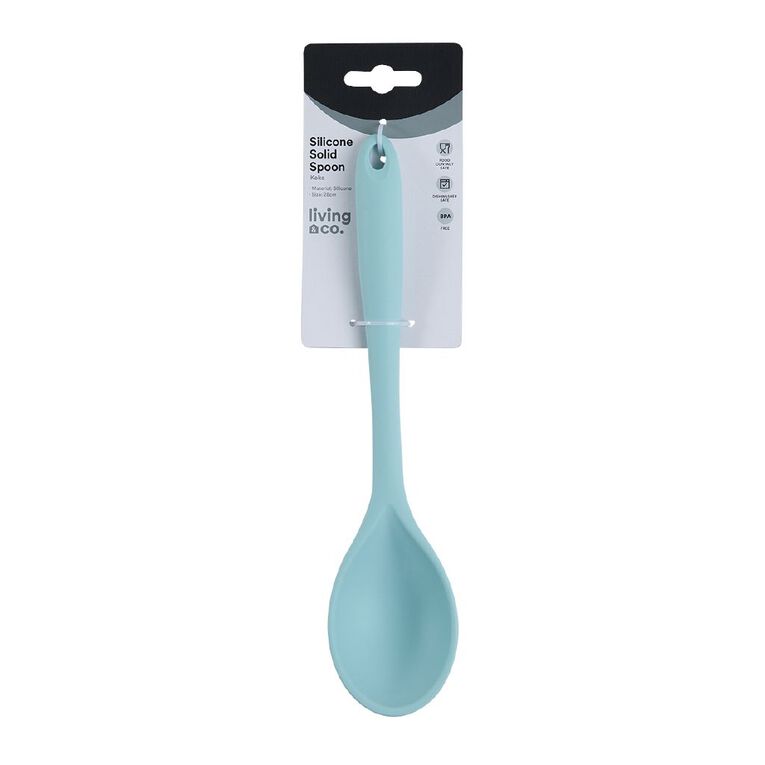Living & Co Silicone Solid Spoon Blue Light, , hi-res