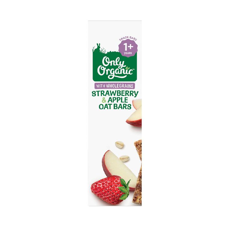 Only Organic Strawberry & Apple Oat Bars 1+ Years 20gx6, , hi-res