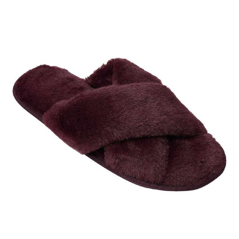 H&H Women's Crossover Slippers, Purple Dark, hi-res