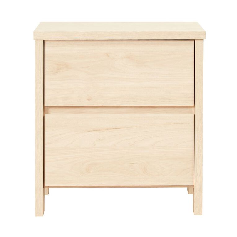 Living & Co Waipoua 2 Drawer Bedside Table Natural, , hi-res
