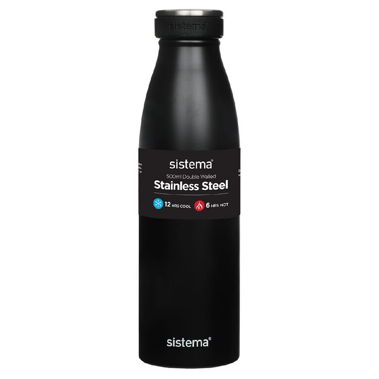 Sistema Stainless Steel Drink Bottle Assorted 500ml, , hi-res