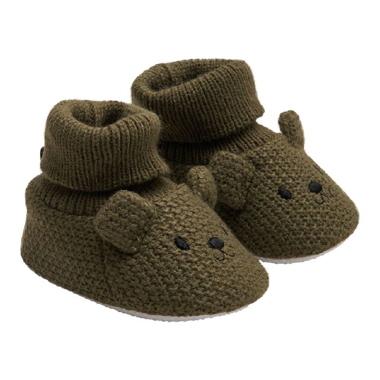 Young Original Infants' Knit Teddy Booties, Sage, hi-res