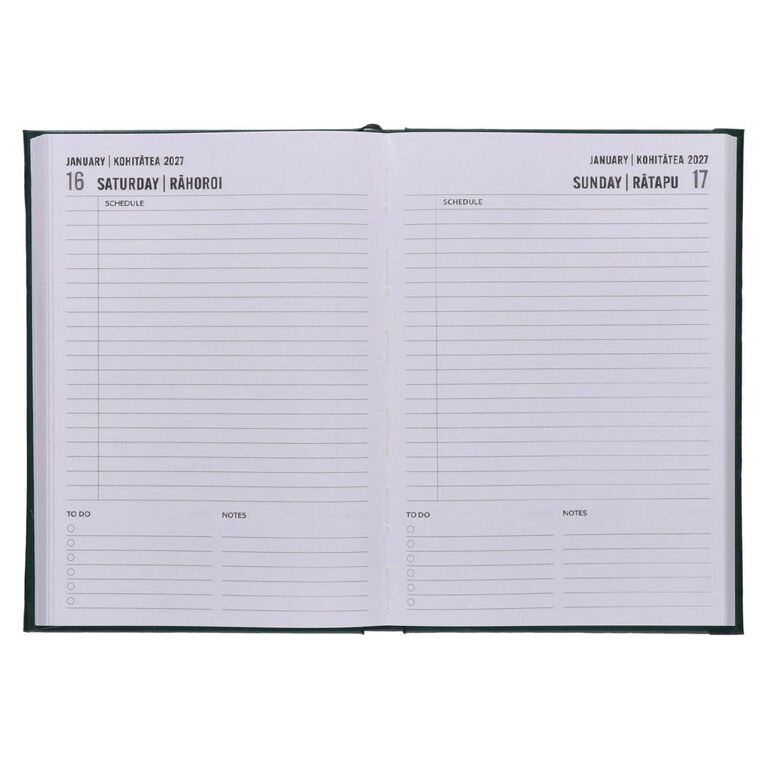 WS Mid Year Diary Date To Page A5 26-27 Green, , hi-res