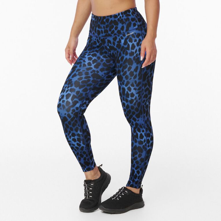 Active Intent Women's All Over Print Ankle Length Leggings, Blue Mid, hi-res