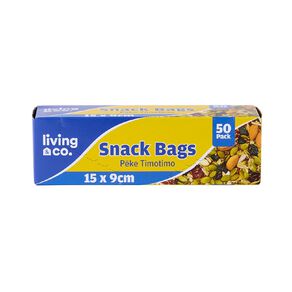 Living & Co Resealable Snack Bags 15 x 9cm 50 Pack