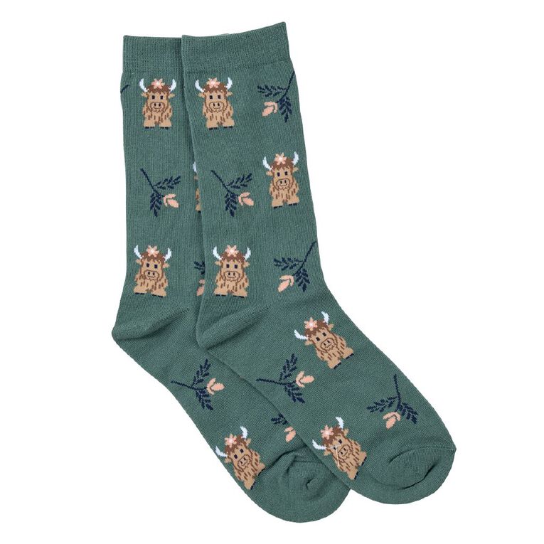 Sock Crew Women's Novelty Socks 1 Pack, Green, hi-res