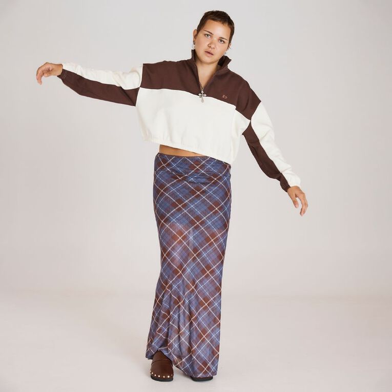 BRDRLESS Sienna Mesh Maxi Skirt, Brown Dark, hi-res