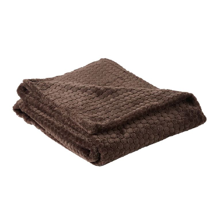 Living & Co Throw Honeycomb Brown 127cm x 152cm, , hi-res