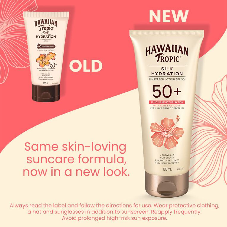 Hawaiian Tropic Silk Hydration Sunscreen Lotion SPF50+ 180ml, , hi-res