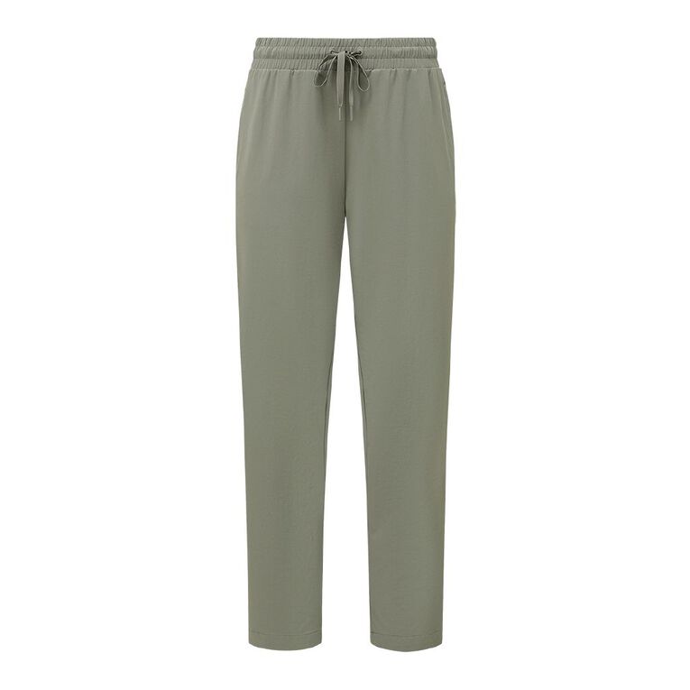 Active Intent Women's Stretch Taper Woven Pants, Grey Mid, hi-res