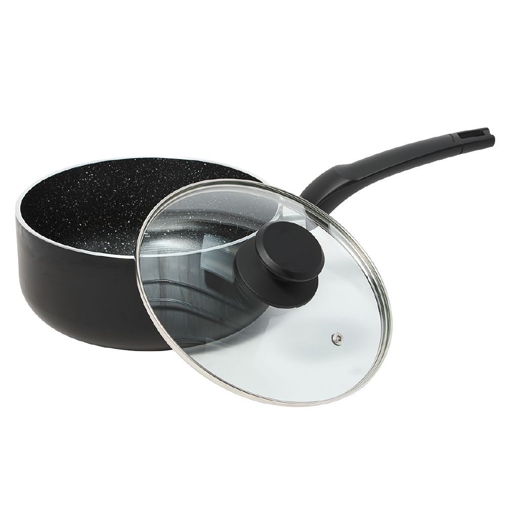 Casserole Haute WECOOK! Granite 20 Cm - Revêtement Antiadhésif Pierre, Compatible Induction, 2.2L - 10