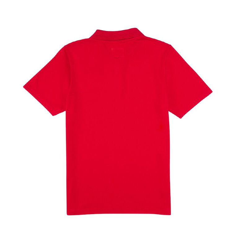 Schooltex Bledisloe School Short Sleeve Polo with Embroidery, Red Mid, hi-res