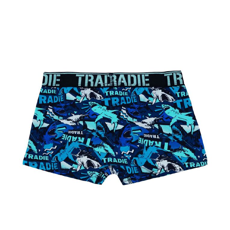 Tradie Boys' Trunks 3 Pack, Blue Dark, hi-res