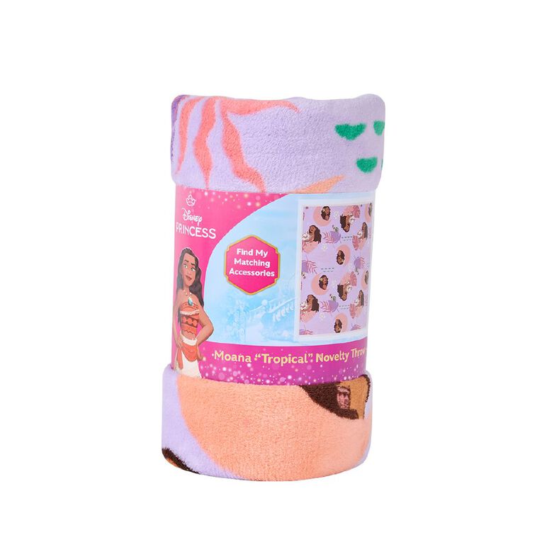 Moana Coral Fleece Throw Multi-Coloured 127cm x 152cm, , hi-res