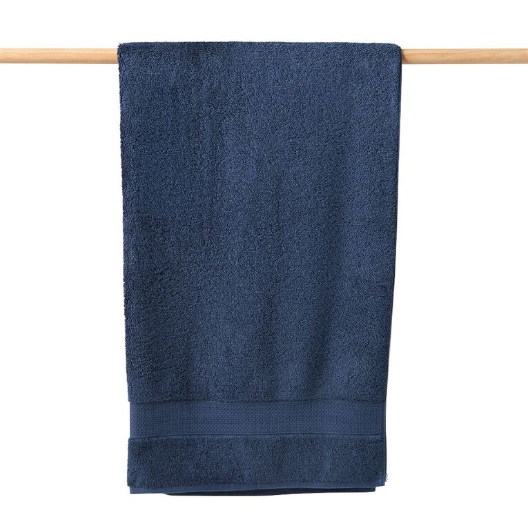 Living & Co Hotel Spa Towel Navy 90cm x 150cm, , hi-res