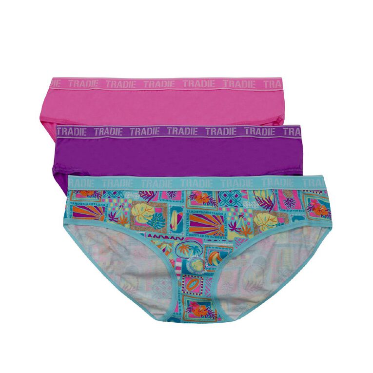 Tradie Women's Curve Bikini 3 Pack, Purple Light, hi-res