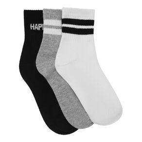 H&H Boys' Graphic Quarter Crew Socks 3 Pack