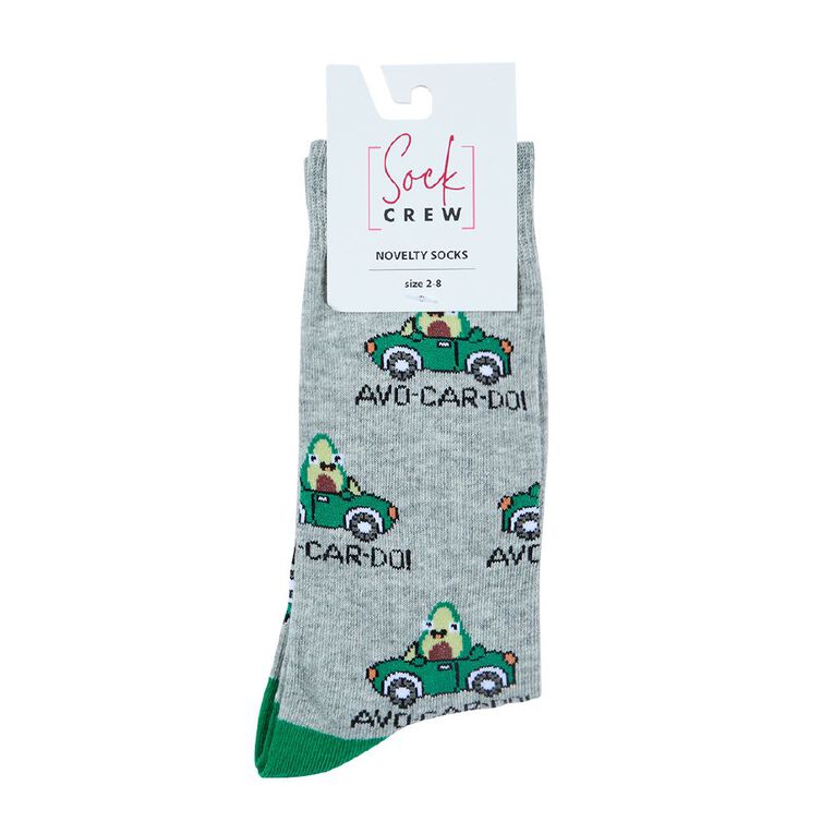 Sock Crew Novelty Crew Socks 1 Pack, Grey, hi-res