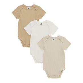 Young Original Babys' Short Sleeve Rib Bodysuit 3 Pack