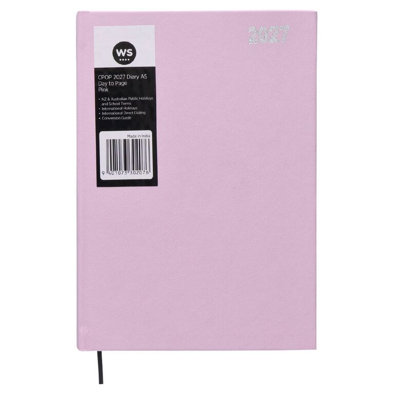 WS Colour Pop 2027 Diary A5 Day to Page Pink, , hi-res