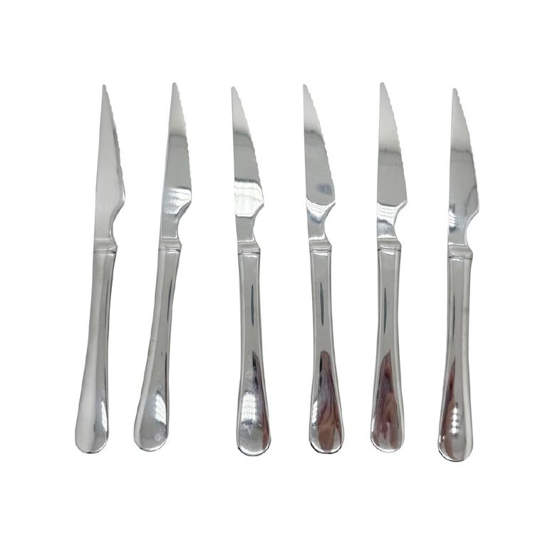 Living & Co Allure Steak Knife Set 6 Piece Stainless Steel, , hi-res
