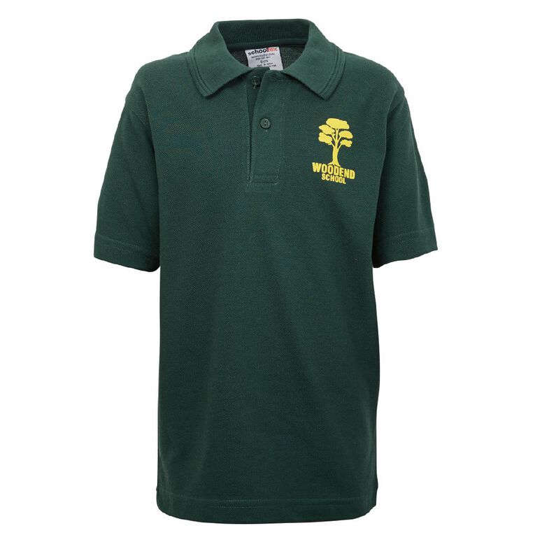 Schooltex Woodend Short Sleeve Polo with Transfer, Bottle Green, hi-res