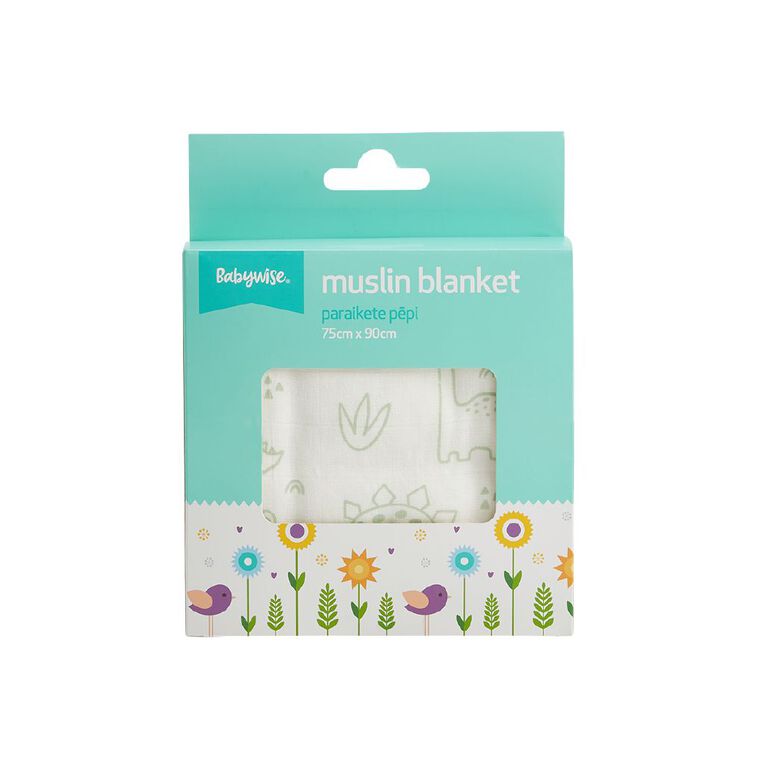 Babywise Muslin Blanket Dino The Warehouse