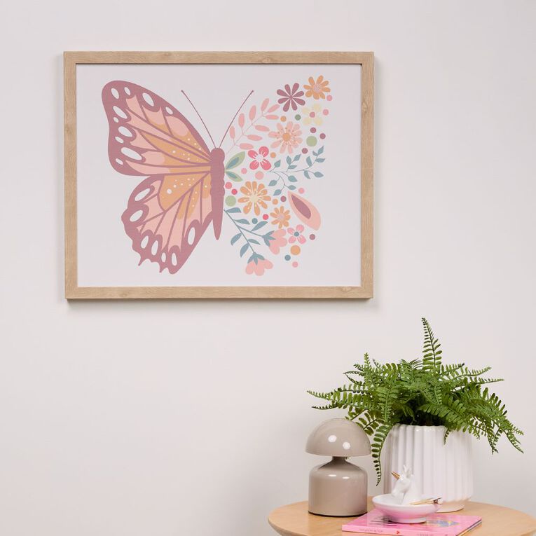 Living & Co Kids Butterfly Framed Print 40cm x 50cm, , hi-res