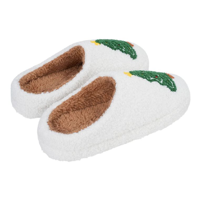 H&H Women's Novelty Fun Slippers, Green/White, hi-res