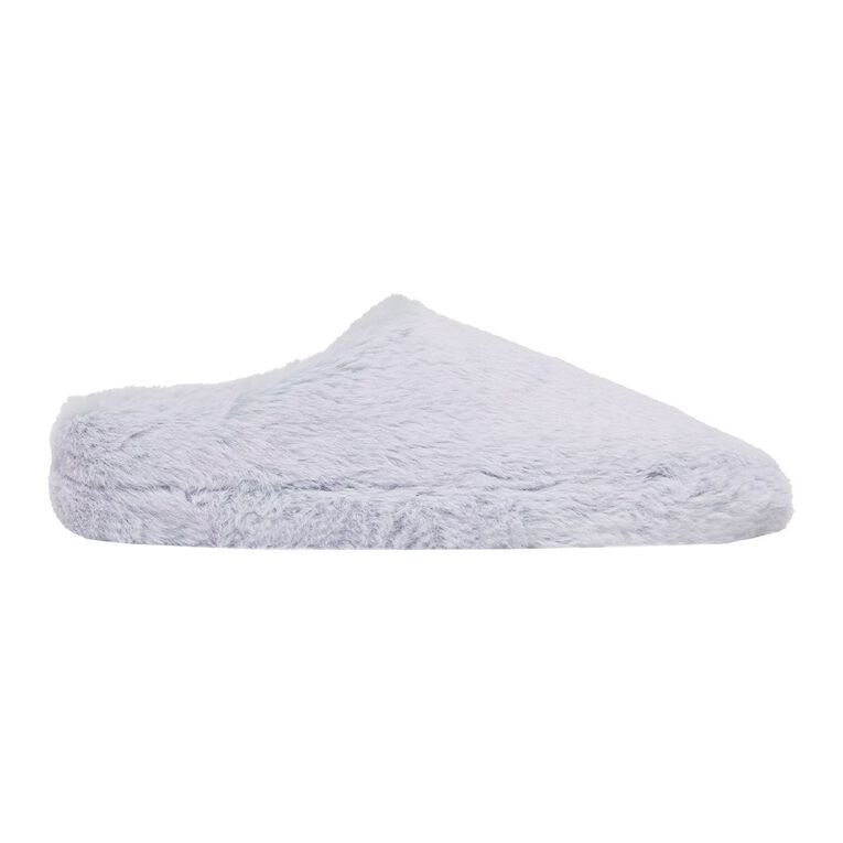 H&H Women's Fluffy Low Back Scuff Slippers, Pale Blue, hi-res