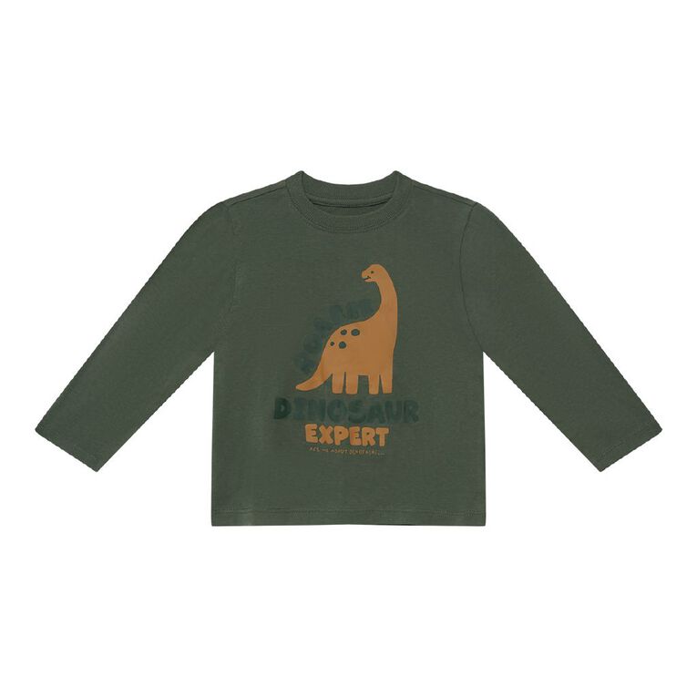 Young Original Toddler Long Sleeve Printed Tee, Green Dark, hi-res