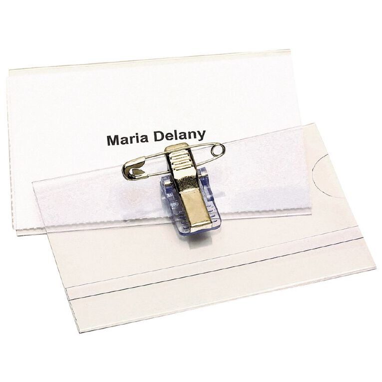 Rexel Conference Name Holders Pin & Clip 50 Pack, , hi-res