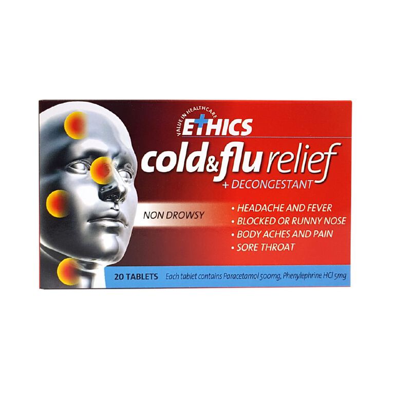 Ethics Cold & Flu Tablets 20s - LIMIT OF 1 PER CUSTOMER 20 Pack, , hi-res