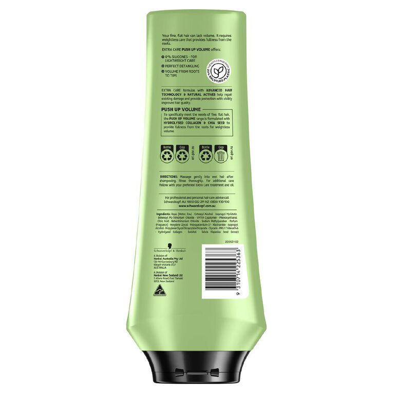 Schwarzkopf Extra Care Push Up Volume Lifting Conditioner 400ml, , hi-res
