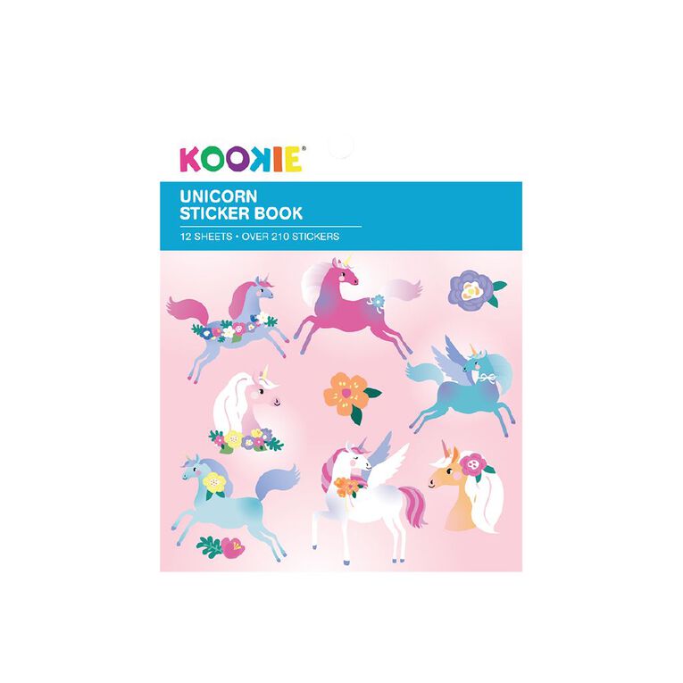 Kookie Mini Sticker Book 12 Sheets Unicorn, , hi-res