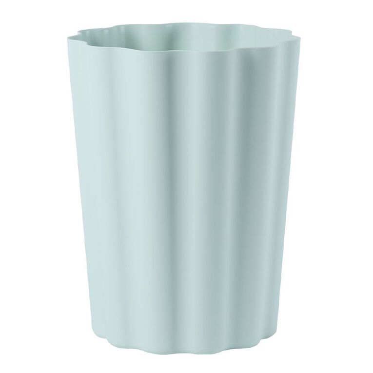Living & Co Waste Paper Bin Scalloped Green, , hi-res