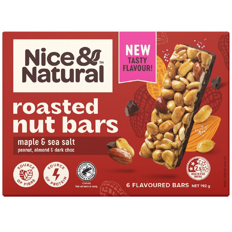 Nice & Natural Roasted Nut Bars Maple Almond 6 Pack, , hi-res