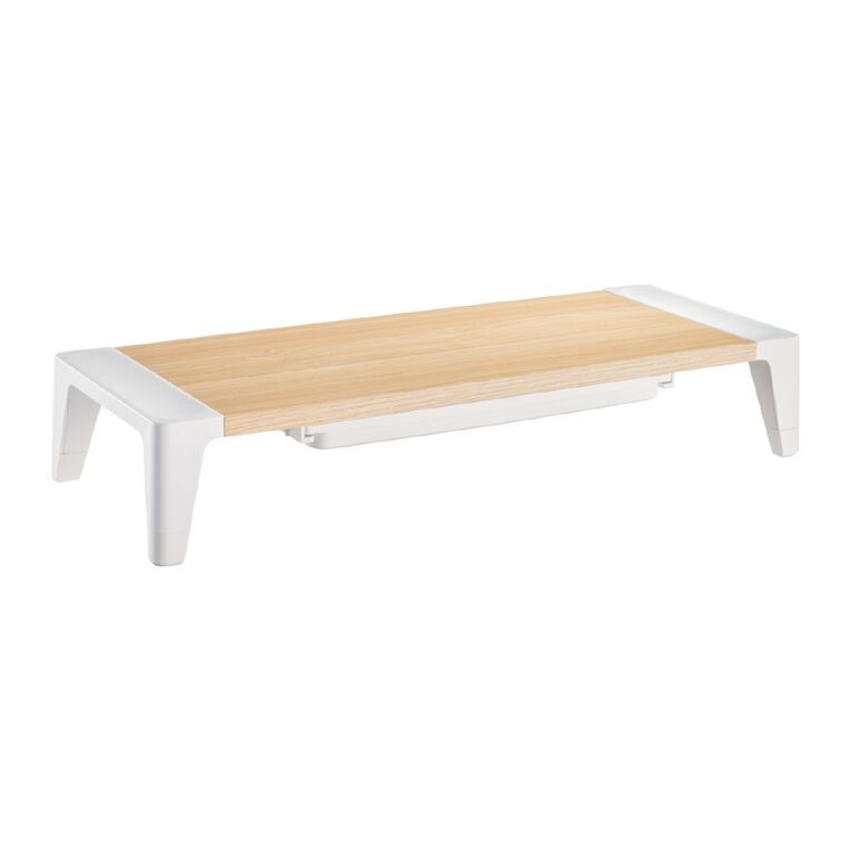 Bracom Universal Tabletop Monitor Riser with drawer White, , hi-res