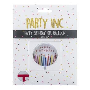 Party Inc Happy Birthday Foil Balloon White 78cm