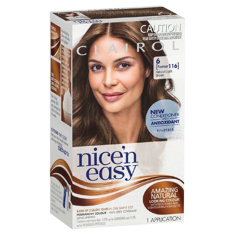 Clairol Nice N Easy Permanent Hair Colour Light Brown 6, , hi-res