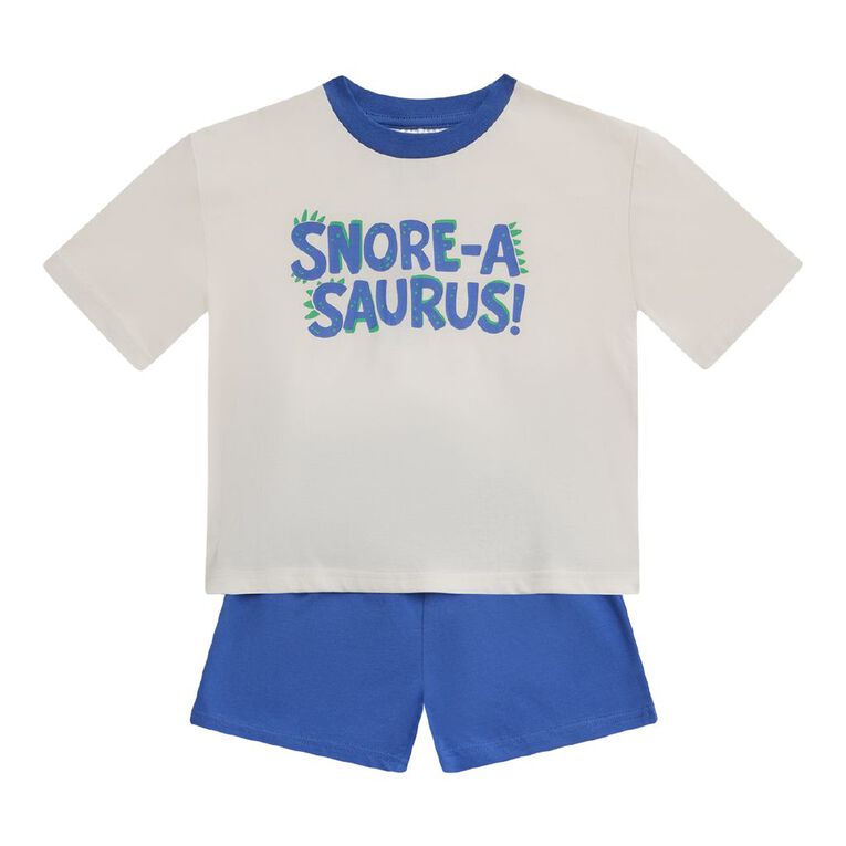 H&H Boys' Tee and Short Pyjama Set 2 Pack, Blue Dark, hi-res
