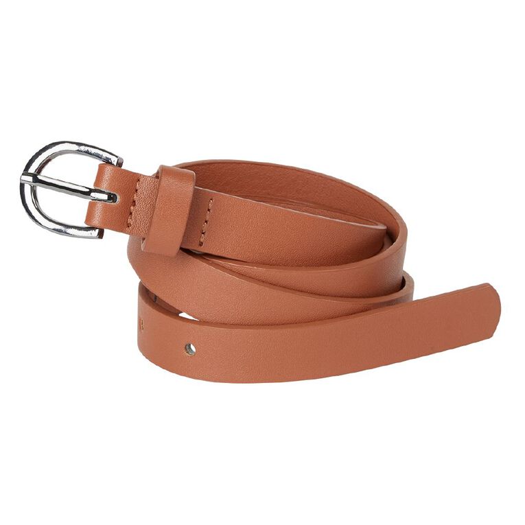 H&H Women's Skinny Belt, Tan, hi-res