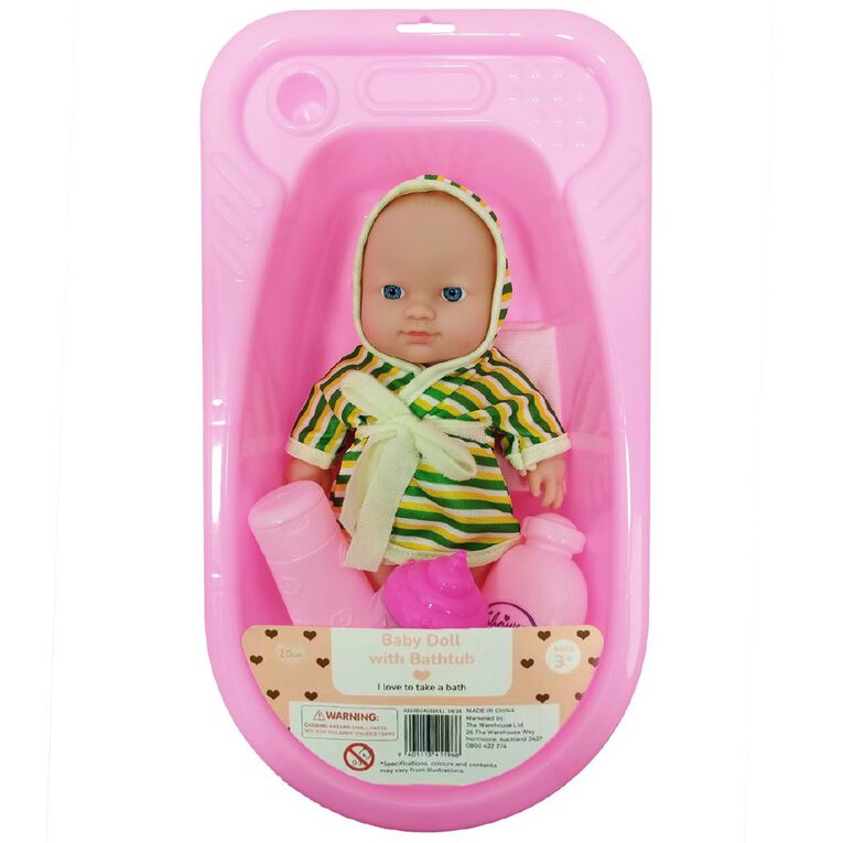 Baby Doll 20cm With Bathtub Assorted, , hi-res