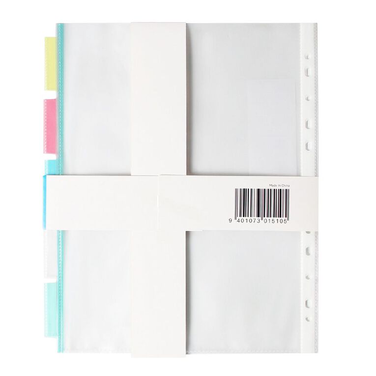 WS 5 Tab Pocket Coloured Dividers, , hi-res