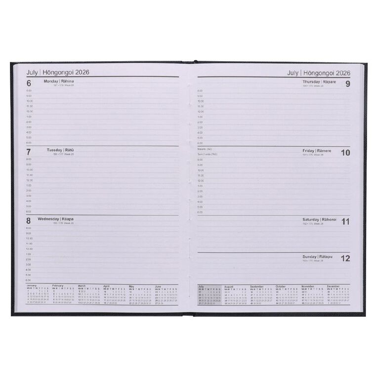 WS 2026 Diary A5 Week to View Black, , hi-res