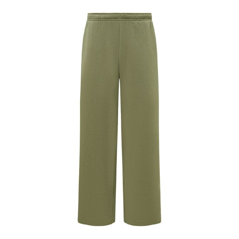 H&H Men's Straight Leg Trackpants, Green Mid, hi-res