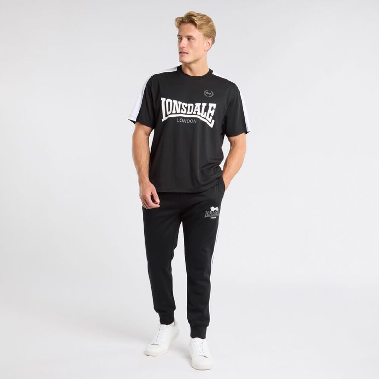 Lonsdale Men's Boxy Crew Neck Tee, Black, hi-res