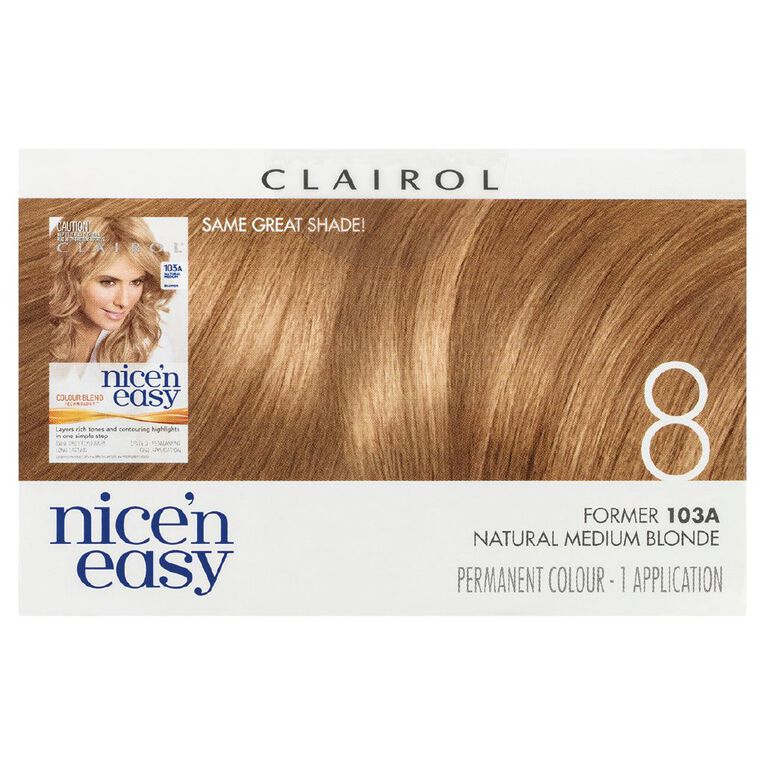 Clairol Nice N Easy Permanent Hair Colour Medium Blonde 8, , hi-res